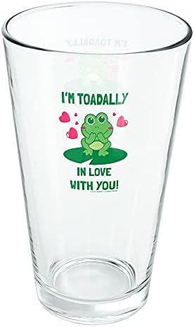 אני לגמרי מאוהב בך צפרדע ולנטיין הומור מצחיק 16 כוס ליטר עוז, זכוכית מחוסמת, עיצוב מודפס &מגבר; מתנת אוהד מושלמת | נהדר עבור